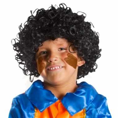 Pieten pruik zwart voor kids